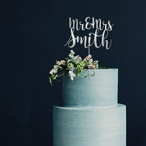 Custom Laser Engraved Cake Topper - Mr. & Mrs. Wedding - Birthday – Anniversary – Baptism - Baby Shower